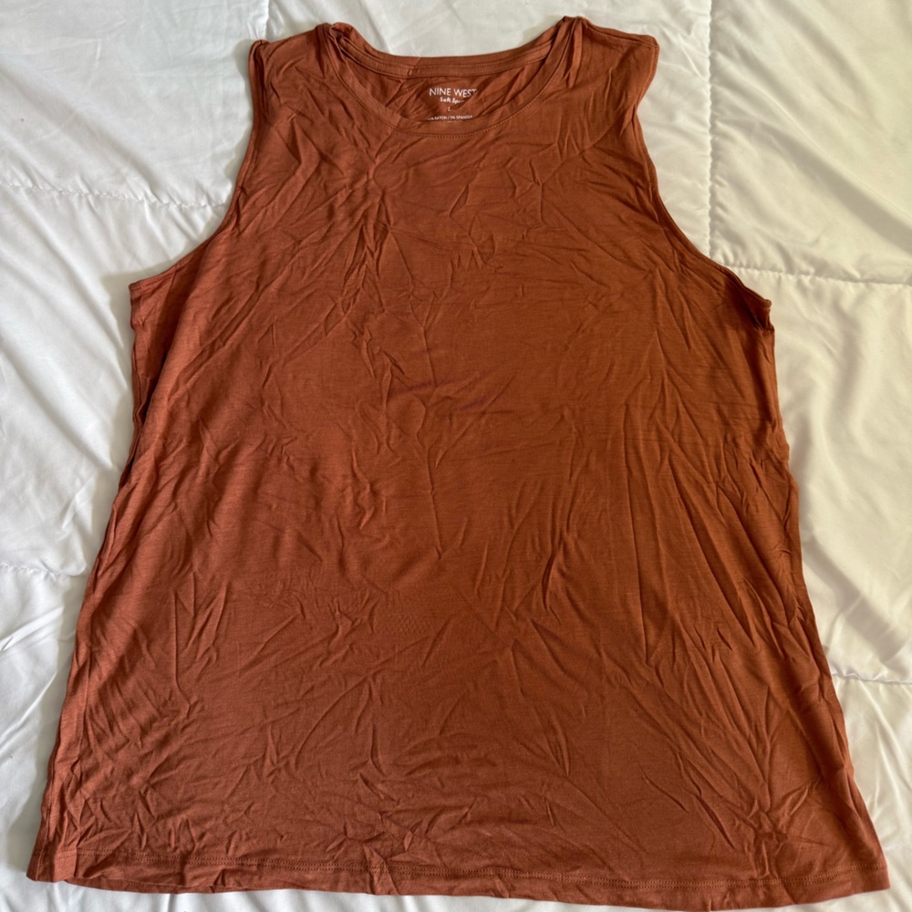 Nine West Brown Sleeveless Tank Top